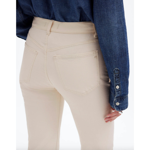 Madewell The 90s Straight Jean Vintage Canvas Beige High Waist US 27 NWT - Picture 5 of 14